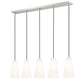 Z-Lite Farrell 6" 5-Light Brushed Nickel Linear Chandelier With White Glass Shade
