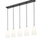Z-Lite Farrell 6" 5-Light Matte Black Linear Chandelier With White Glass Shade