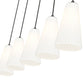 Z-Lite Farrell 6" 5-Light Matte Black Linear Chandelier With White Glass Shade