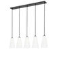 Z-Lite Farrell 6" 5-Light Matte Black Linear Chandelier With White Glass Shade