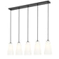 Z-Lite Farrell 6" 5-Light Matte Black Linear Chandelier With White Glass Shade