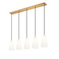 Z-Lite Farrell 6" 5-Light Modern Gold Linear Chandelier With White Glass Shade