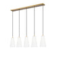 Z-Lite Farrell 6" 5-Light Modern Gold Linear Chandelier With White Glass Shade