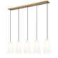 Z-Lite Farrell 6" 5-Light Modern Gold Linear Chandelier With White Glass Shade