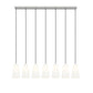 Z-Lite Farrell 6" 7-Light Brushed Nickel Linear Chandelier With White Glass Shade