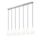 Z-Lite Farrell 6" 7-Light Brushed Nickel Linear Chandelier With White Glass Shade