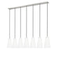 Z-Lite Farrell 6" 7-Light Brushed Nickel Linear Chandelier With White Glass Shade