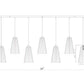 Z-Lite Farrell 6" 7-Light Brushed Nickel Linear Chandelier With White Glass Shade