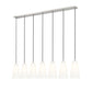 Z-Lite Farrell 6" 7-Light Brushed Nickel Linear Chandelier With White Glass Shade