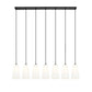 Z-Lite Farrell 6" 7-Light Matte Black Linear Chandelier With White Glass Shade