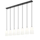 Z-Lite Farrell 6" 7-Light Matte Black Linear Chandelier With White Glass Shade