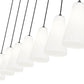 Z-Lite Farrell 6" 7-Light Matte Black Linear Chandelier With White Glass Shade