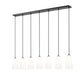 Z-Lite Farrell 6" 7-Light Matte Black Linear Chandelier With White Glass Shade