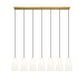 Z-Lite Farrell 6" 7-Light Modern Gold Linear Chandelier With White Glass Shade