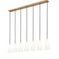 Z-Lite Farrell 6" 7-Light Modern Gold Linear Chandelier With White Glass Shade