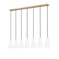 Z-Lite Farrell 6" 7-Light Modern Gold Linear Chandelier With White Glass Shade
