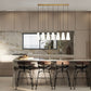 Z-Lite Farrell 6" 7-Light Modern Gold Linear Chandelier With White Glass Shade