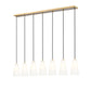 Z-Lite Farrell 6" 7-Light Modern Gold Linear Chandelier With White Glass Shade