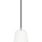 Z-Lite Farrell 7" 1-Light Brushed Nickel Pendant Light With White Glass Shade