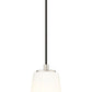Z-Lite Farrell 7" 1-Light Brushed Nickel Pendant Light With White Glass Shade