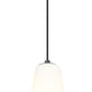 Z-Lite Farrell 7" 1-Light Matte Black Pendant Light With White Glass Shade