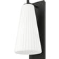 Z-Lite Farrell 7" 1-Light Matte Black Wall Sconce With White Glass Shade