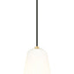 Z-Lite Farrell 7" 1-Light Modern Gold Pendant Light With White Glass Shade