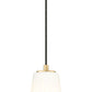 Z-Lite Farrell 7" 1-Light Modern Gold Pendant Light With White Glass Shade