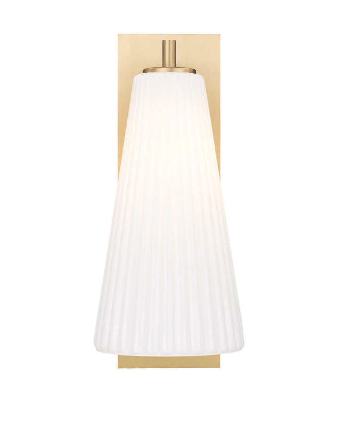 Z-Lite Farrell 7" 1-Light Modern Gold Wall Sconce With White Glass Shade