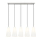 Z-Lite Farrell 7" 5-Light Brushed Nickel Linear Chandelier With White Glass Shade