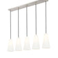 Z-Lite Farrell 7" 5-Light Brushed Nickel Linear Chandelier With White Glass Shade