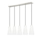 Z-Lite Farrell 7" 5-Light Brushed Nickel Linear Chandelier With White Glass Shade