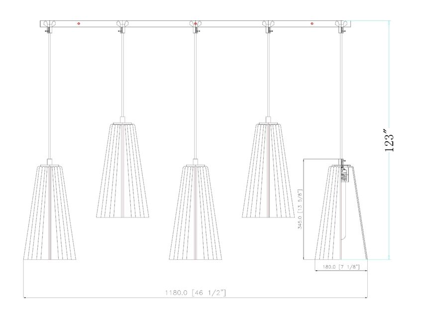 Z-Lite Farrell 7" 5-Light Brushed Nickel Linear Chandelier With White Glass Shade