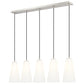 Z-Lite Farrell 7" 5-Light Brushed Nickel Linear Chandelier With White Glass Shade