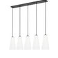 Z-Lite Farrell 7" 5-Light Matte Black Linear Chandelier With White Glass Shade
