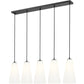 Z-Lite Farrell 7" 5-Light Matte Black Linear Chandelier With White Glass Shade