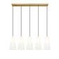 Z-Lite Farrell 7" 5-Light Modern Gold Linear Chandelier With White Glass Shade