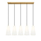 Z-Lite Farrell 7" 5-Light Modern Gold Linear Chandelier With White Glass Shade