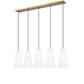 Z-Lite Farrell 7" 5-Light Modern Gold Linear Chandelier With White Glass Shade