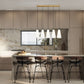 Z-Lite Farrell 7" 5-Light Modern Gold Linear Chandelier With White Glass Shade
