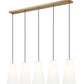 Z-Lite Farrell 7" 5-Light Modern Gold Linear Chandelier With White Glass Shade