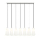 Z-Lite Farrell 7" 7-Light Brushed Nickel Linear Chandelier With White Glass Shade