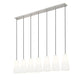 Z-Lite Farrell 7" 7-Light Brushed Nickel Linear Chandelier With White Glass Shade