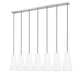 Z-Lite Farrell 7" 7-Light Brushed Nickel Linear Chandelier With White Glass Shade