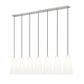 Z-Lite Farrell 7" 7-Light Brushed Nickel Linear Chandelier With White Glass Shade