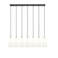 Z-Lite Farrell 7" 7-Light Matte Black Linear Chandelier With White Glass Shade