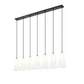 Z-Lite Farrell 7" 7-Light Matte Black Linear Chandelier With White Glass Shade