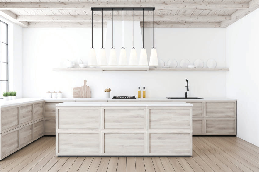 Z-Lite Farrell 7" 7-Light Matte Black Linear Chandelier With White Glass Shade