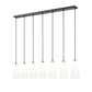 Z-Lite Farrell 7" 7-Light Matte Black Linear Chandelier With White Glass Shade
