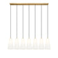 Z-Lite Farrell 7" 7-Light Modern Gold Linear Chandelier With White Glass Shade